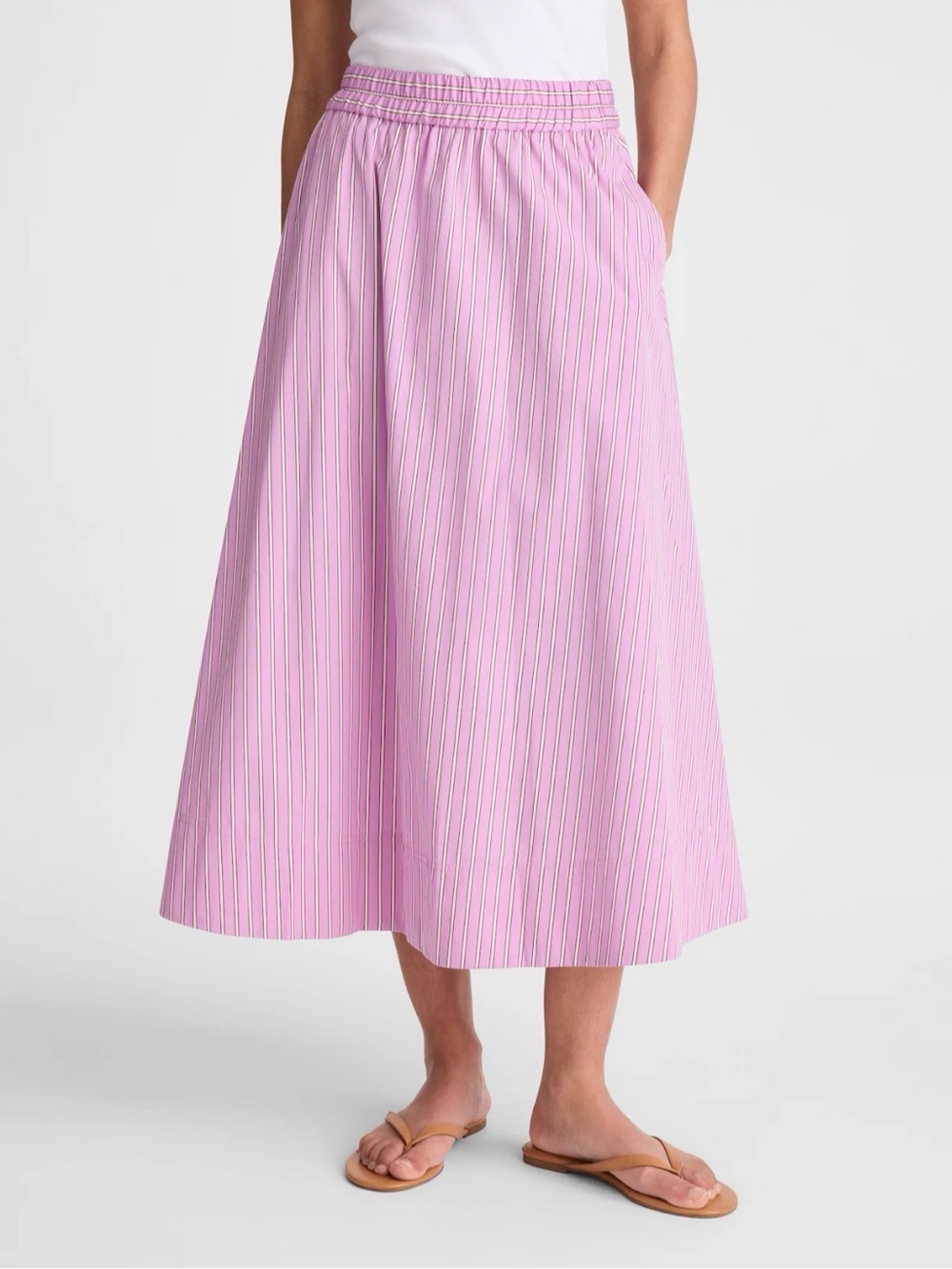 Madewell Midi Circle Skirt in Poplin With Pockets Sz M NWT $118